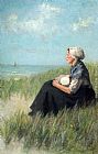 David Adolf Constant Artz Mother and Child in the Dunes painting